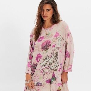 Magnolia Pearl Long Sleeve Pink Dress Amor Glows Love Ladybug Butterfly NWT OS